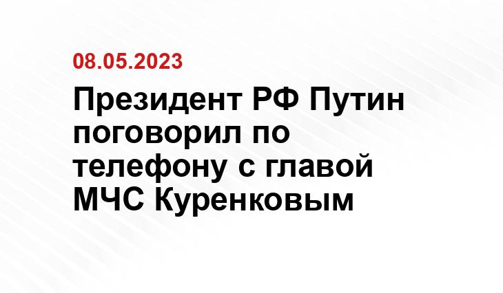 Президент РФ Путин поговорил по телефону с главой МЧС Куренковым