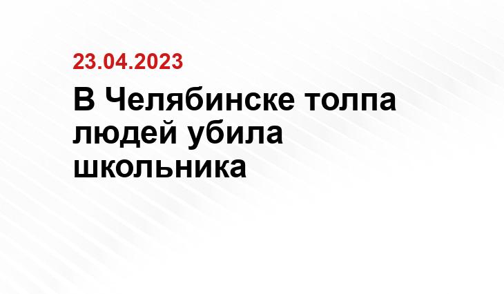 В Челябинске толпа людей убила школьника